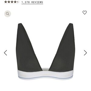 NWT New with tags SKIMS Cotton Rib Plunge Bralette Soot Sport Stripe L Large